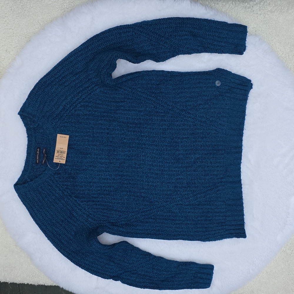 American Eagle Outfitters Teal Crew Neck Sweater 2016